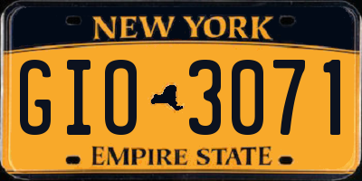 NY license plate GIO3071