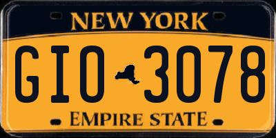 NY license plate GIO3078