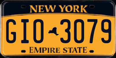 NY license plate GIO3079