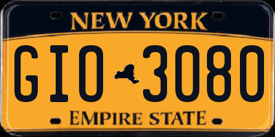 NY license plate GIO3080
