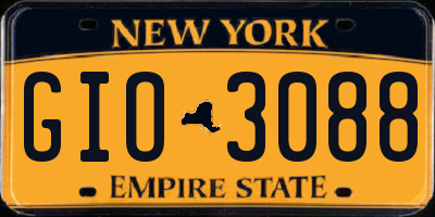 NY license plate GIO3088