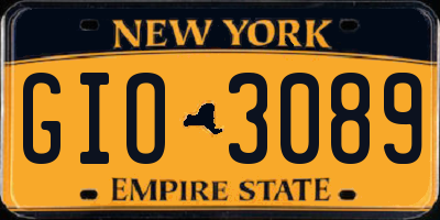 NY license plate GIO3089