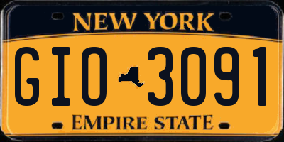 NY license plate GIO3091