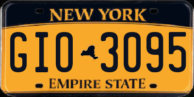 NY license plate GIO3095