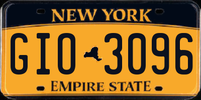 NY license plate GIO3096