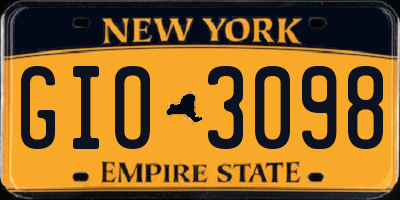 NY license plate GIO3098