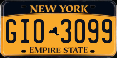 NY license plate GIO3099
