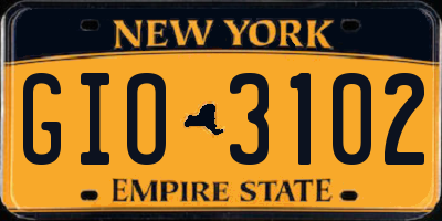 NY license plate GIO3102