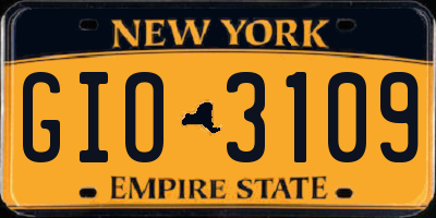 NY license plate GIO3109