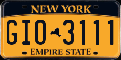 NY license plate GIO3111