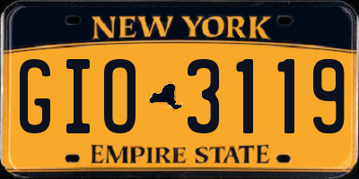 NY license plate GIO3119