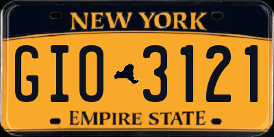 NY license plate GIO3121