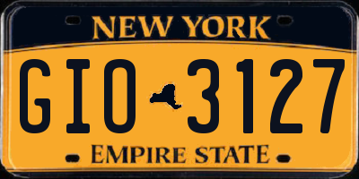NY license plate GIO3127