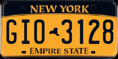 NY license plate GIO3128