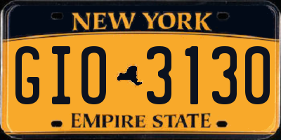 NY license plate GIO3130