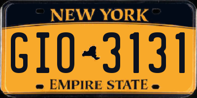 NY license plate GIO3131
