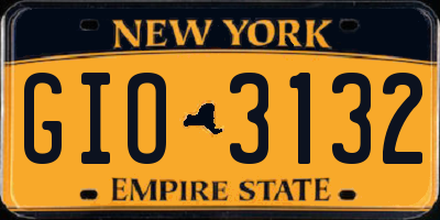 NY license plate GIO3132