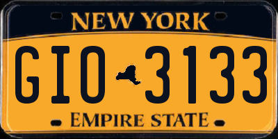 NY license plate GIO3133