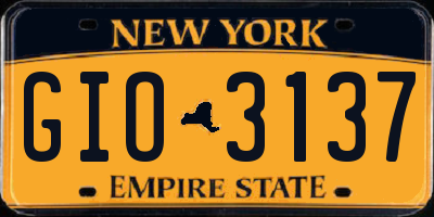 NY license plate GIO3137