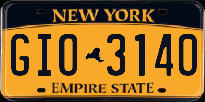 NY license plate GIO3140