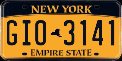 NY license plate GIO3141