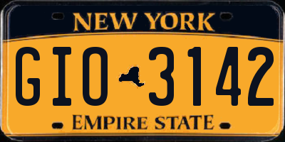 NY license plate GIO3142