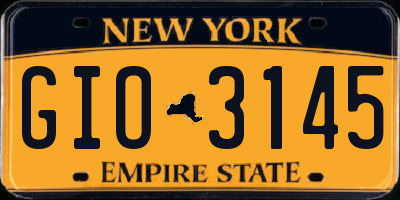 NY license plate GIO3145
