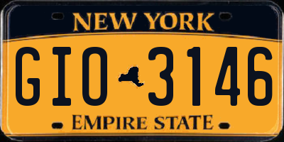 NY license plate GIO3146