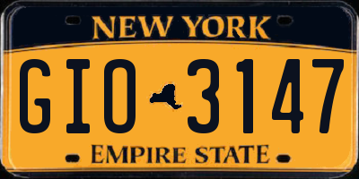 NY license plate GIO3147