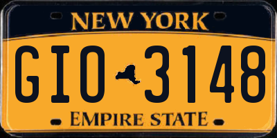 NY license plate GIO3148