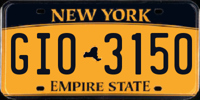 NY license plate GIO3150