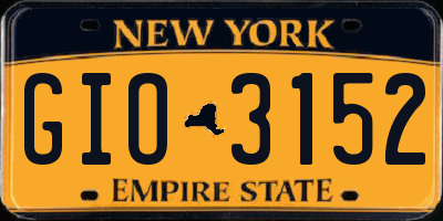 NY license plate GIO3152