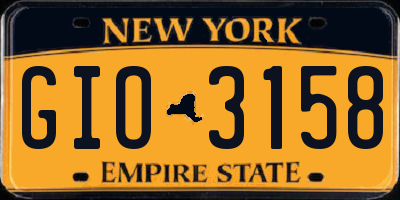 NY license plate GIO3158