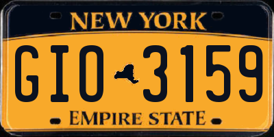 NY license plate GIO3159