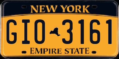 NY license plate GIO3161