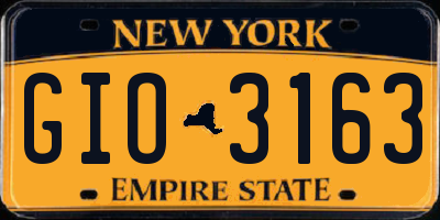 NY license plate GIO3163