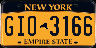 NY license plate GIO3166