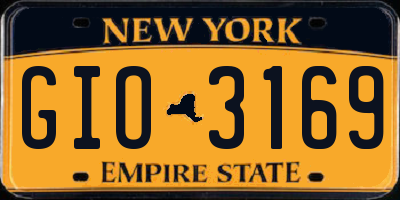 NY license plate GIO3169
