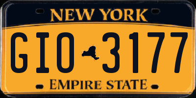 NY license plate GIO3177