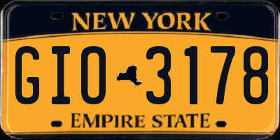 NY license plate GIO3178