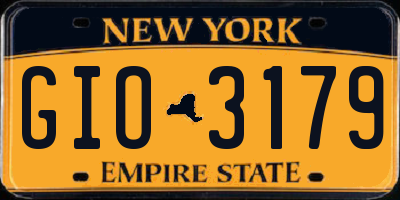 NY license plate GIO3179
