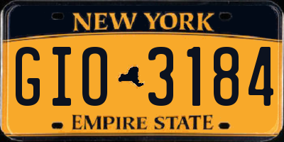 NY license plate GIO3184