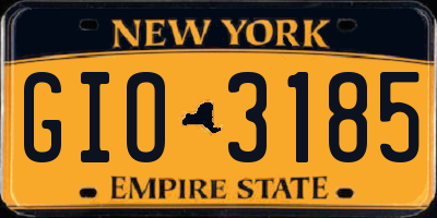 NY license plate GIO3185