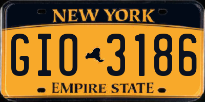 NY license plate GIO3186