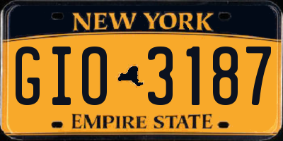 NY license plate GIO3187