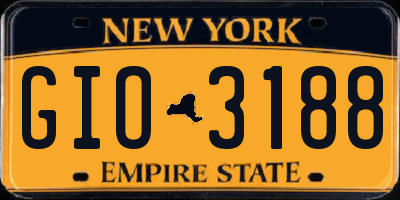 NY license plate GIO3188