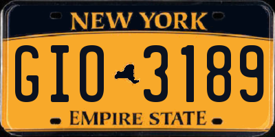 NY license plate GIO3189