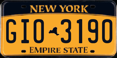 NY license plate GIO3190
