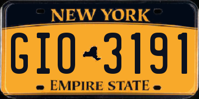 NY license plate GIO3191