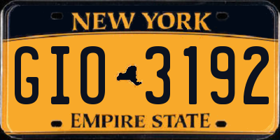 NY license plate GIO3192